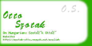 otto szotak business card
